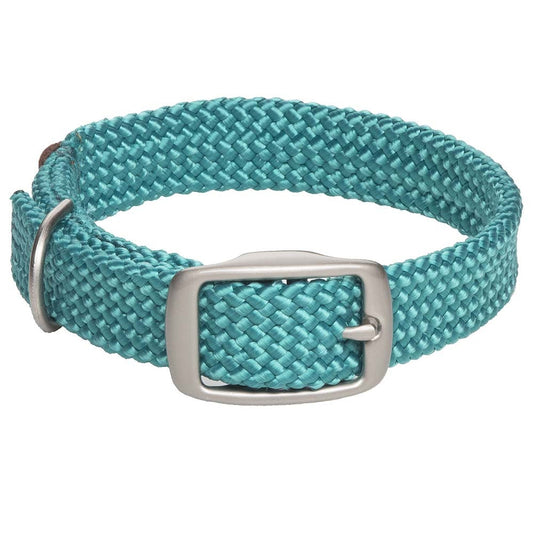 Mendota Doublebraided Collar 18  TEAL Nickel Hdw"